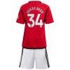 Manchester United Van De Beek 34 Barn Hjemmedrakt 2023-24 Kortermet